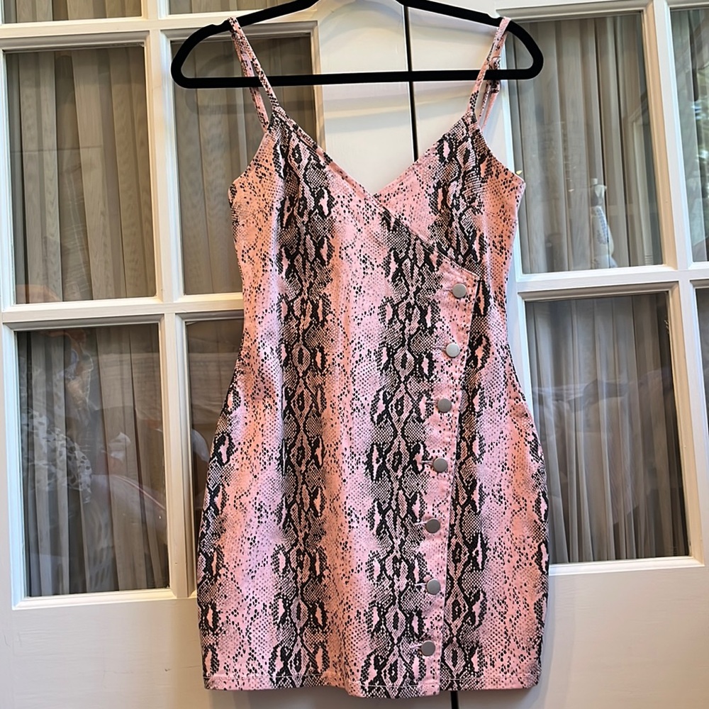 Super down pink snake skin dress